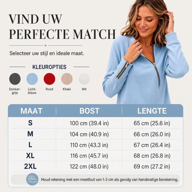 💎 Exclusieve Deal ✨ Dames Gebreide Top met Ribstructuur – Trendy Trui met Asymmetrische Rits & Elegante Pasvorm