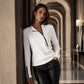 💎 Exclusieve Deal ✨ Dames Gebreide Top met Ribstructuur – Trendy Trui met Asymmetrische Rits & Elegante Pasvorm