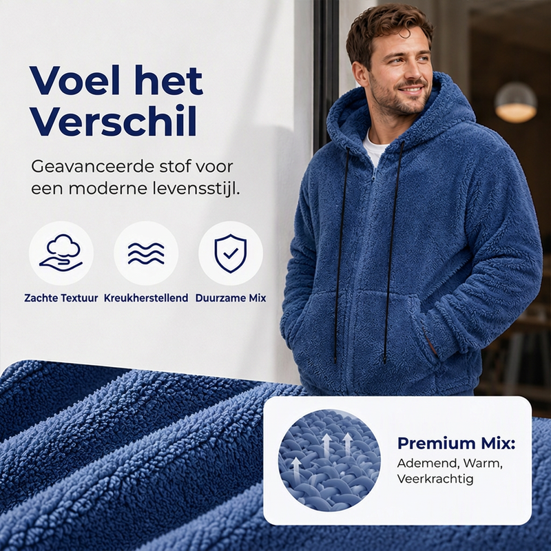 🔥Gratis verzending✈️Warme, comfortabele hoodiejack voor heren voor de winter