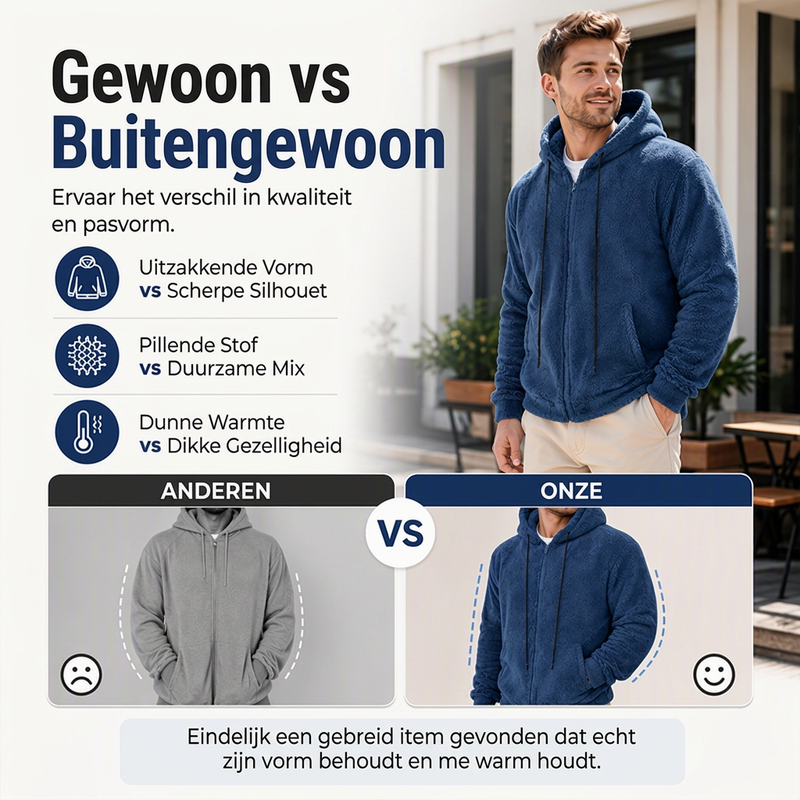 🔥Gratis verzending✈️Warme, comfortabele hoodiejack voor heren voor de winter