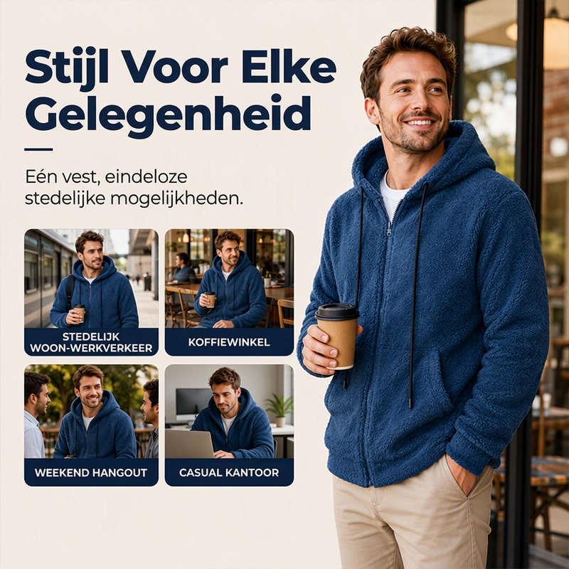 🔥Gratis verzending✈️Warme, comfortabele hoodiejack voor heren voor de winter