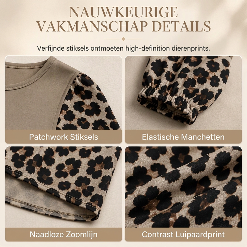 🐆 Nieuw & Trendy ✨ Dames Top met Dierenprint en Lange Mouwen – Modieuze Casual Blouse met Comfortabele Pasvorm