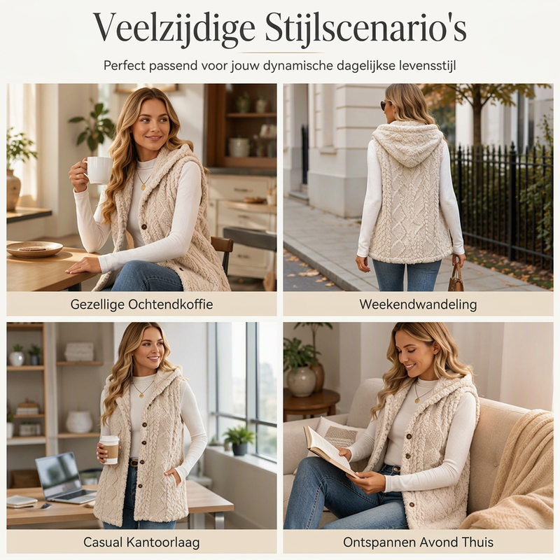 🔥Gratis verzending✈️ Dames Warme Bodywarmer met Capuchon – Gezellig Gewatteerd Vest met Comfortabele Pasvorm & Casual Winterlook