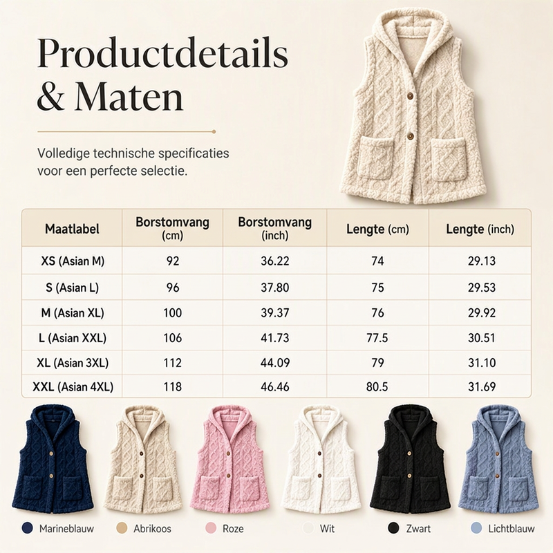 🔥Gratis verzending✈️ Dames Warme Bodywarmer met Capuchon – Gezellig Gewatteerd Vest met Comfortabele Pasvorm & Casual Winterlook