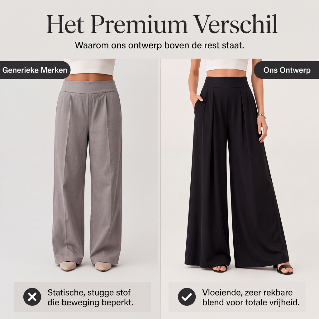 ✨ Nieuw & Trendy 👖 Dames Wijde Broek met Hoge Taille – Comfortabele Wide Leg Broek met Elegante Pasvorm & Vrije Beweging