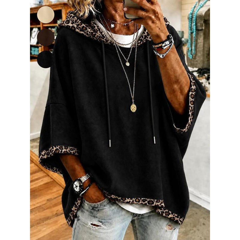 🧥Dameshoodie met luipaardprintafwerking🔥 Korting beschikbaar!