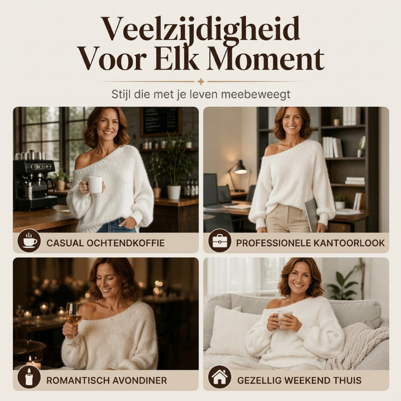 🔥Gratis verzending✈️Gezellige off-shoulder trui jurk voor dames