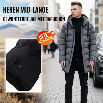 🔥Gratis verzending✈️Middellange hooded pufferjack voor heren