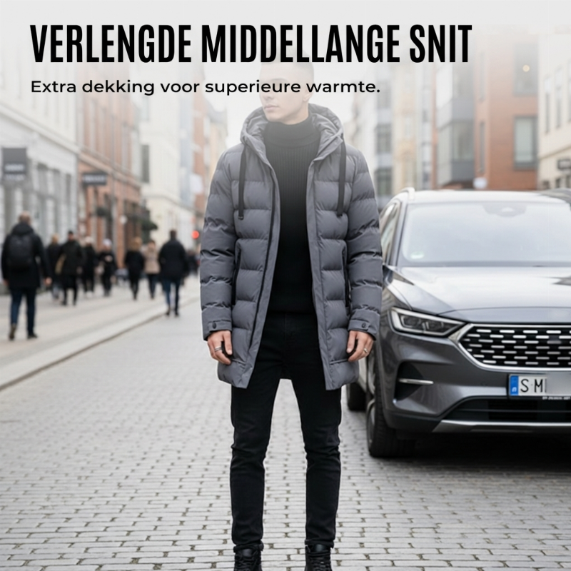 🔥Gratis verzending✈️Middellange hooded pufferjack voor heren