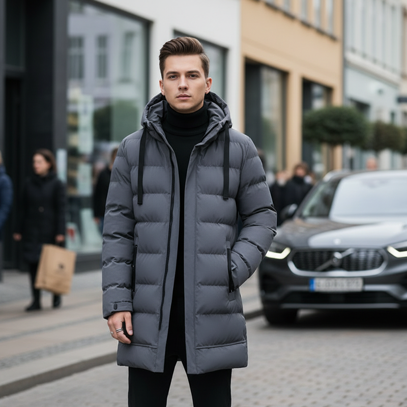 🔥Gratis verzending✈️Middellange hooded pufferjack voor heren