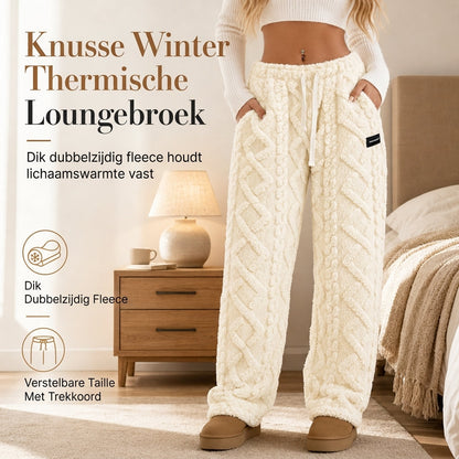 Casuele warmte loungebroek voor dames met flanelvoering