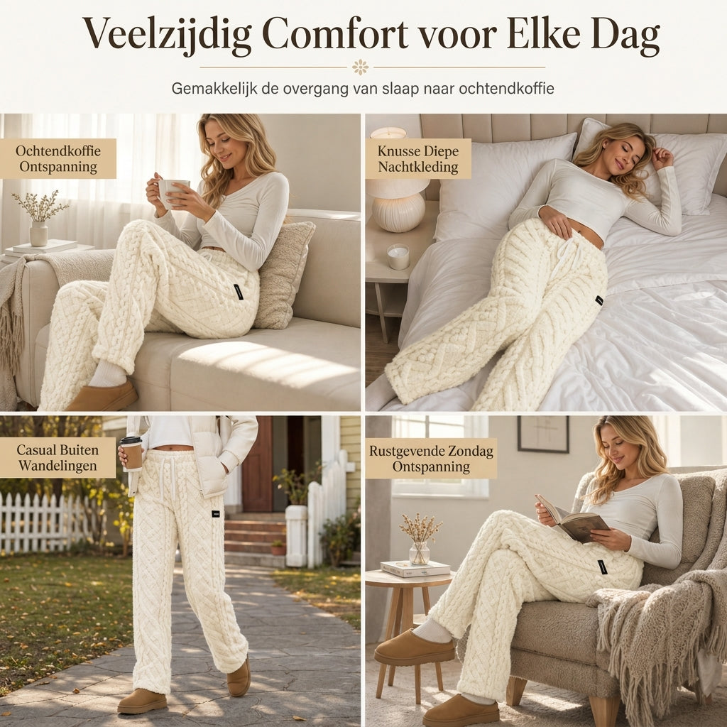 Casuele warmte loungebroek voor dames met flanelvoering