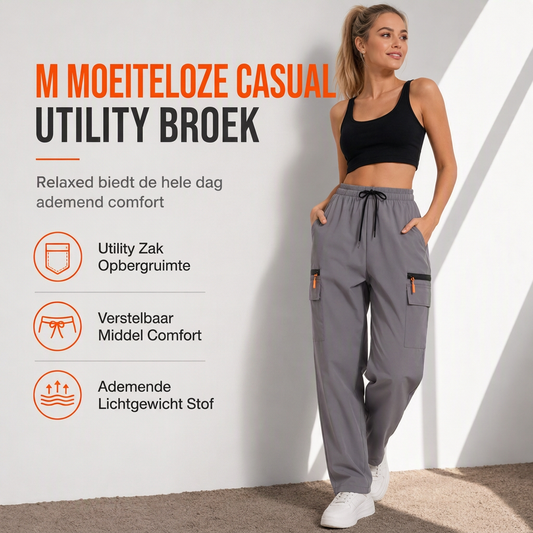 😍Casuele cargo-sweatpants voor dames, losvallende snit, sneldrogend en ademend, lange broek met zakken