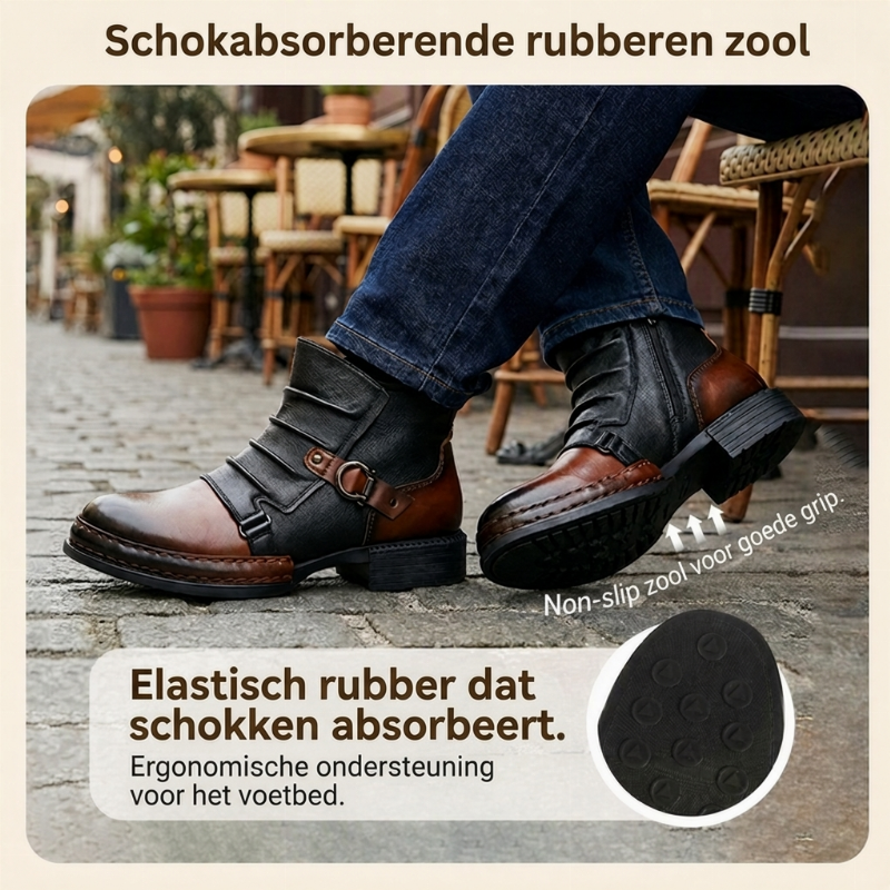 🔥Gratis verzending✈️Tweekleurige enkelboots met rits voor heren