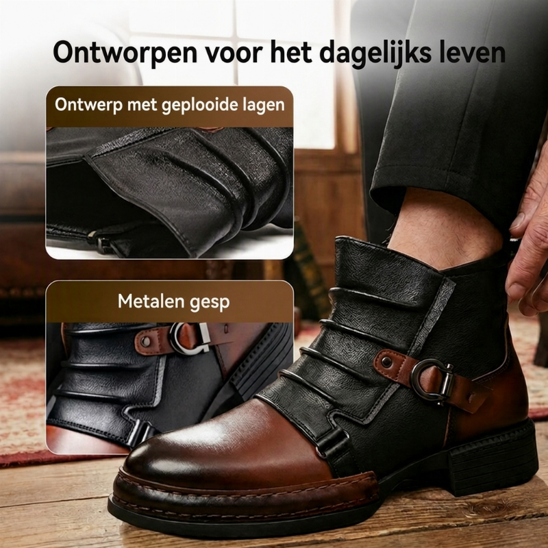 🔥Gratis verzending✈️Tweekleurige enkelboots met rits voor heren