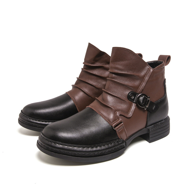 🔥Gratis verzending✈️Tweekleurige enkelboots met rits voor heren