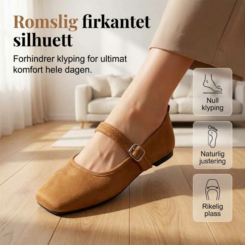 😍👡Comfortabele balletschoenen van suède PU-leer met een riempje