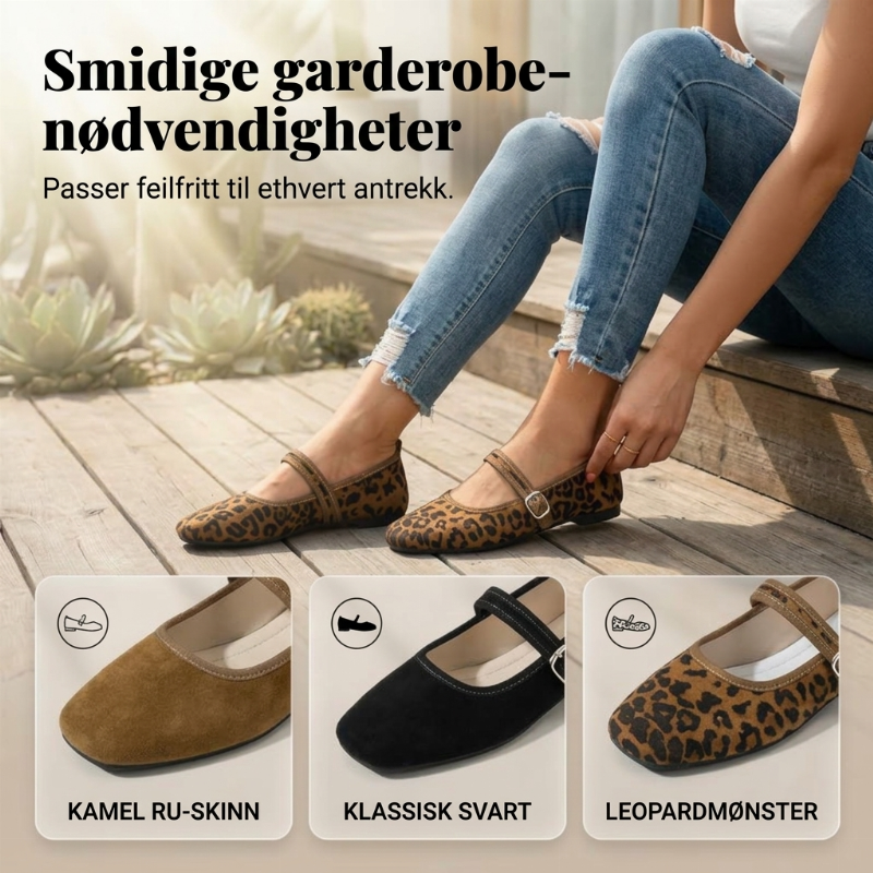 😍👡Comfortabele balletschoenen van suède PU-leer met een riempje