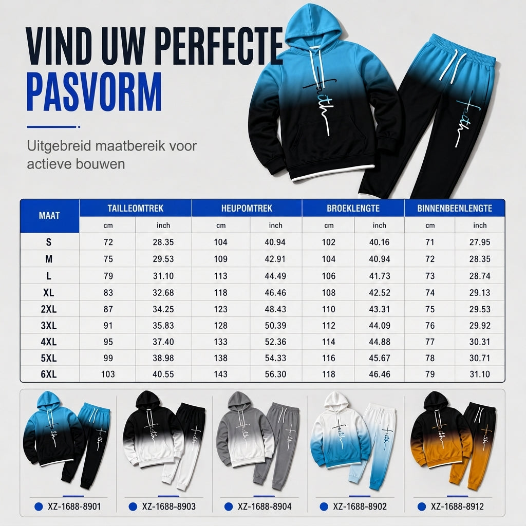 🔥Gratis verzending✈️Heren 3D-Print Trainingspak met Capuchon – Losvallende 2-Delige Set voor Lente & Herfst