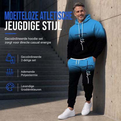🔥Gratis verzending✈️Heren 3D-Print Trainingspak met Capuchon – Losvallende 2-Delige Set voor Lente & Herfst