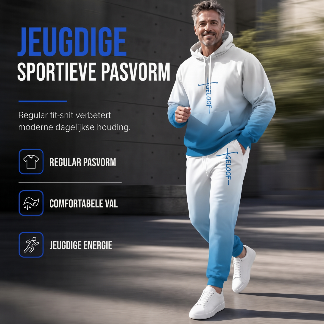 🔥Gratis verzending✈️Heren 3D-Print Trainingspak met Capuchon – Losvallende 2-Delige Set voor Lente & Herfst