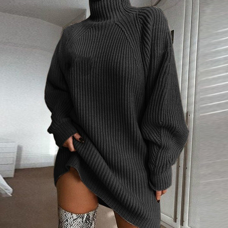 ✨ Nieuw Binnen 🤎 Gezellige Gebreide Coltrui-jurk voor Dames – Zachte Warmte, Comfortabele Pasvorm & Elegante Winterlook