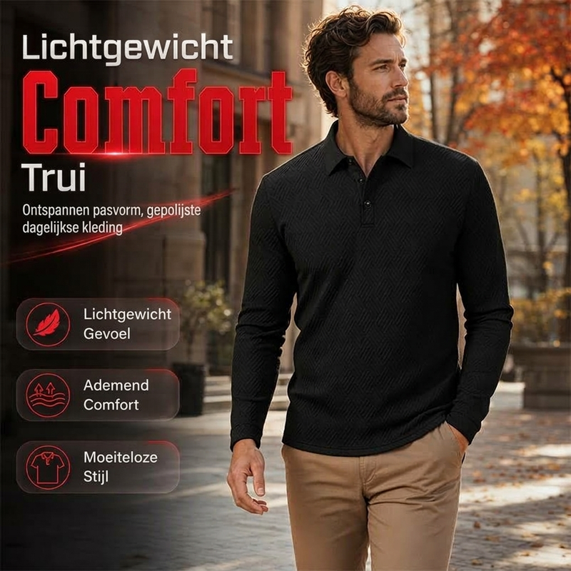 😍Heren sweatshirt met textuur, lange mouwen en lichtgewicht