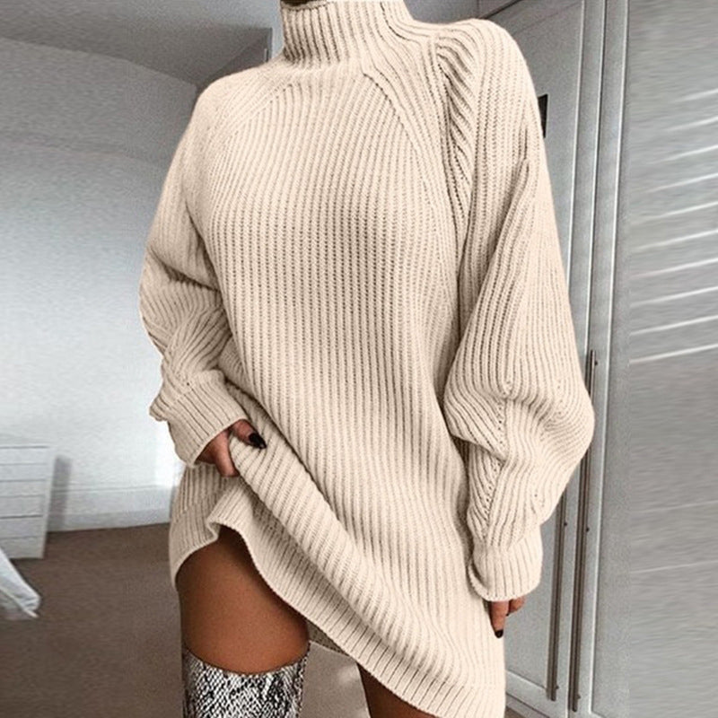 ✨ Nieuw Binnen 🤎 Gezellige Gebreide Coltrui-jurk voor Dames – Zachte Warmte, Comfortabele Pasvorm & Elegante Winterlook