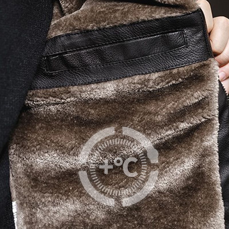🔥Gratis verzending✈️ Stijlvolle Heren Leren Jas met Badstof Voering – Warm, Comfortabel & Tijdloos Design