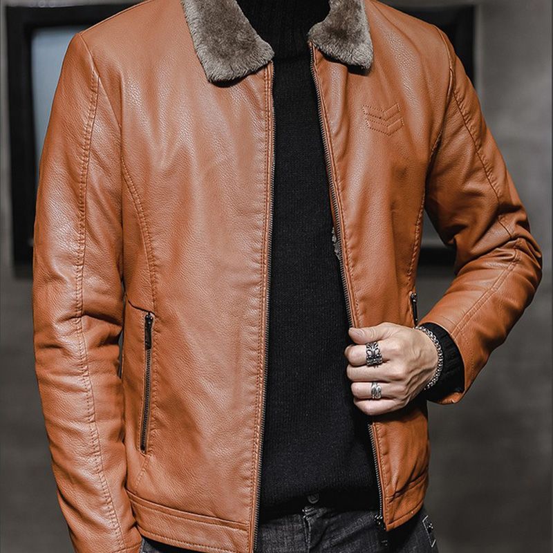 🔥Gratis verzending✈️ Stijlvolle Heren Leren Jas met Badstof Voering – Warm, Comfortabel & Tijdloos Design