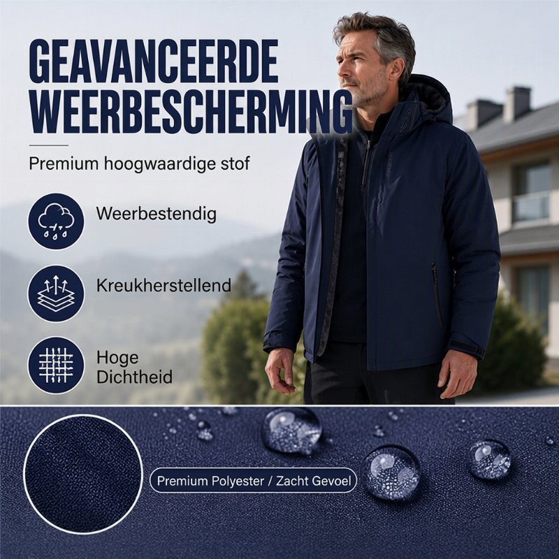 🔥Gratis verzending✈️Heren jack met pluche voering en capuchon, waterdicht