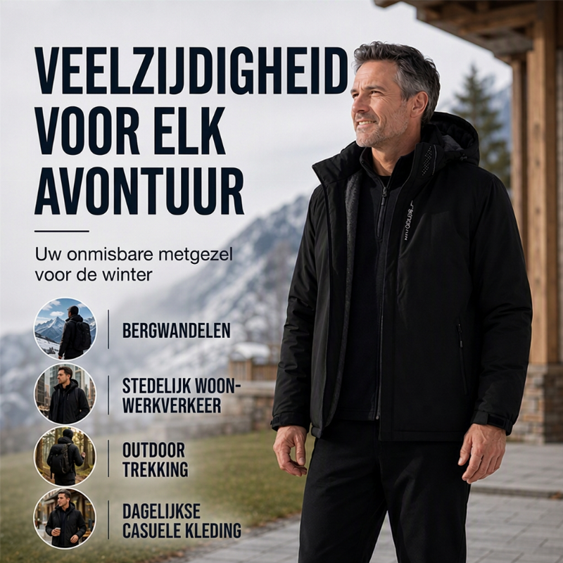 🔥Gratis verzending✈️Heren jack met pluche voering en capuchon, waterdicht
