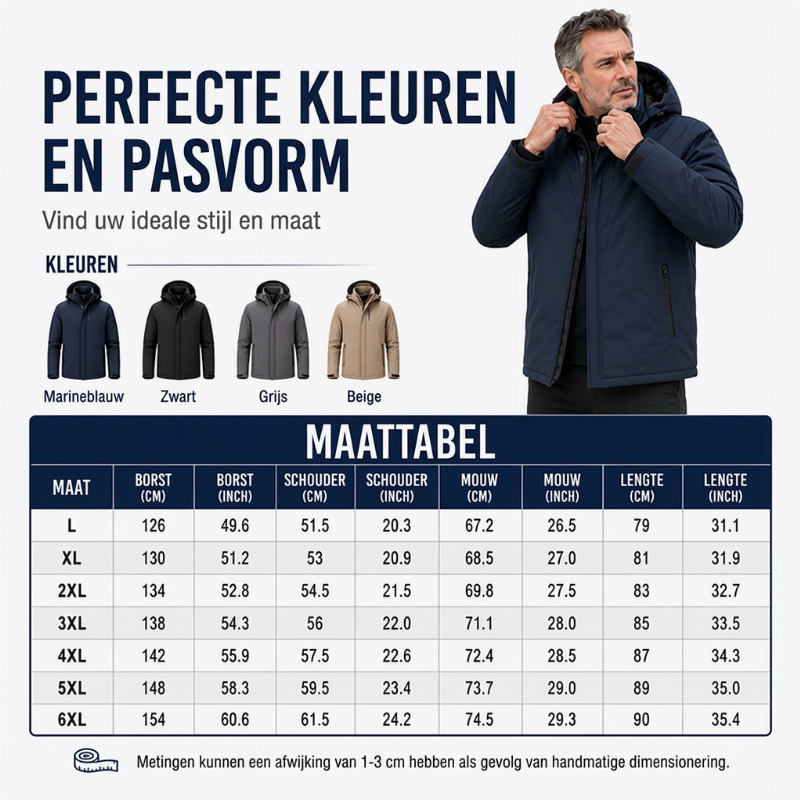🔥Gratis verzending✈️Heren jack met pluche voering en capuchon, waterdicht