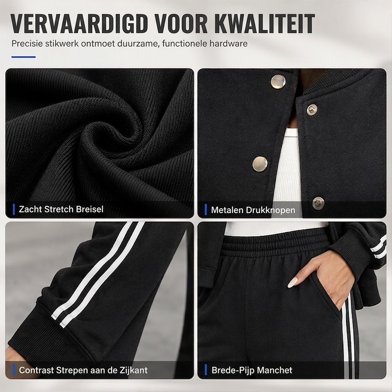 🔥Gratis verzending✈️ Gestreepte Sportieve Loungewear Set voor Dames – Comfortabel, Casual & Makkelijk te Combineren
