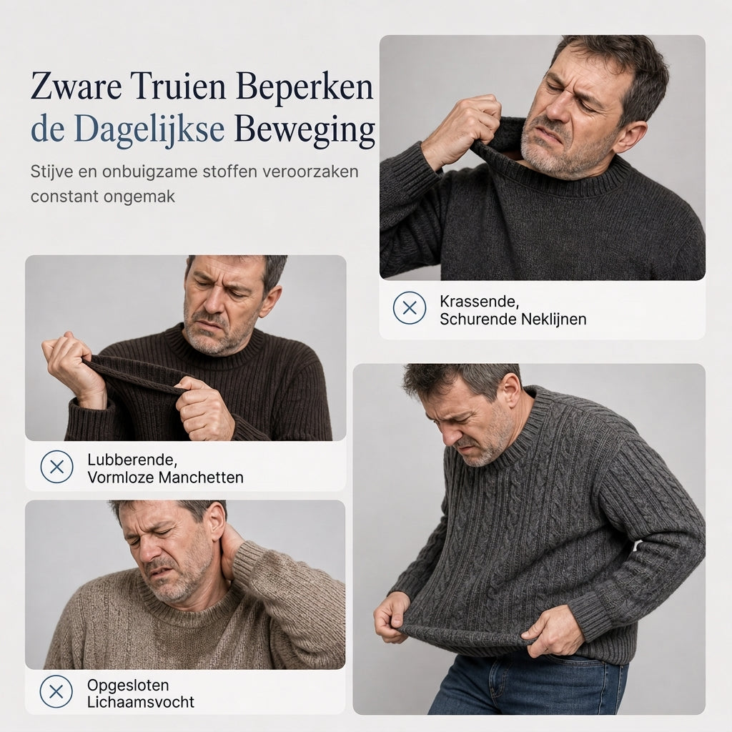 🔥Gratis verzending✈️ Heren Sweater met Kwartrits – Opstaande Kraag, Katoenmix & Lange Mouwen
