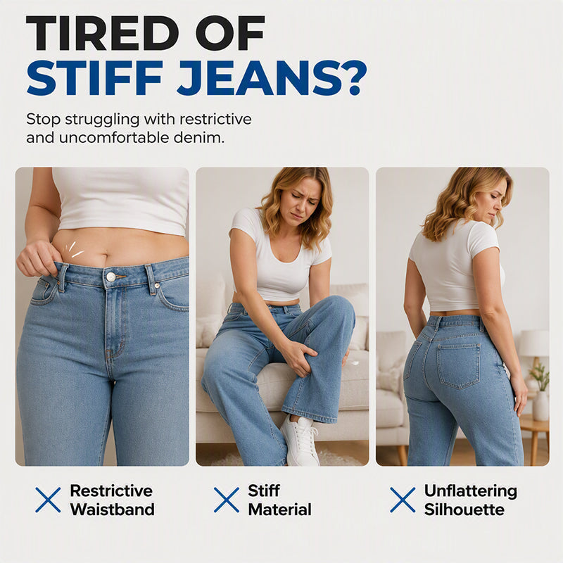 🔥Gratis verzending✈️Casual damesjeans met trekkoord en wijde pijpen