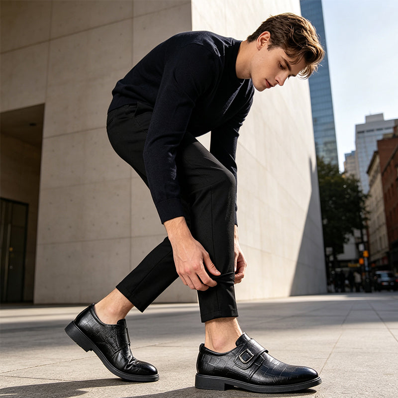 😍👞Veelzijdige geklede herenschoenen met bandjes