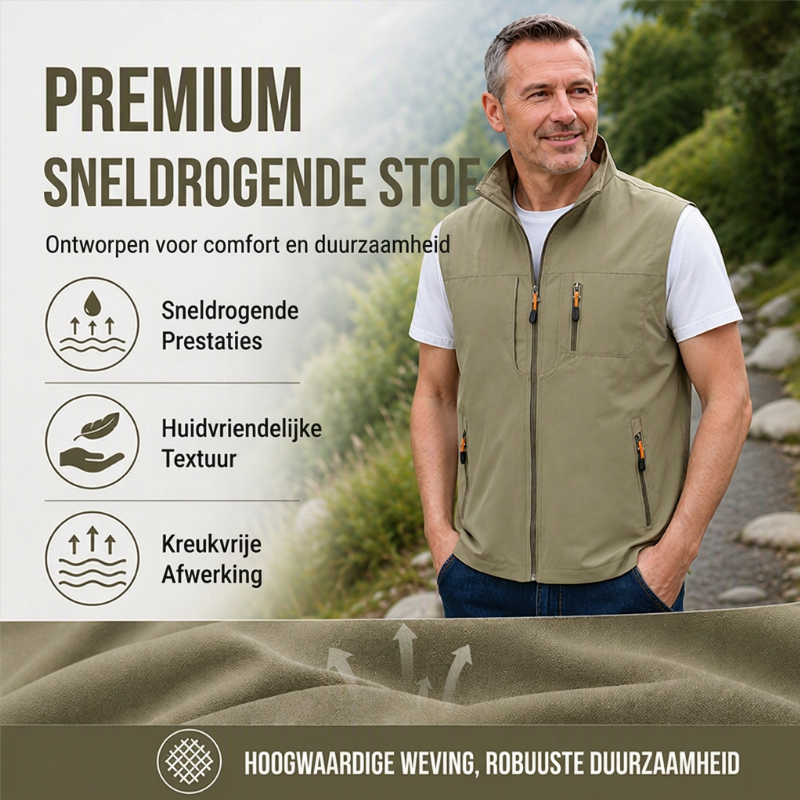 🔥Gratis verzending✈️Heren casual outdoor bodywarmer met opstaande kraag