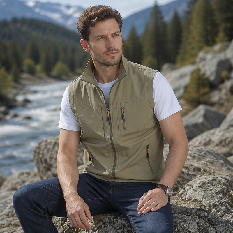 🔥Gratis verzending✈️Heren casual outdoor bodywarmer met opstaande kraag