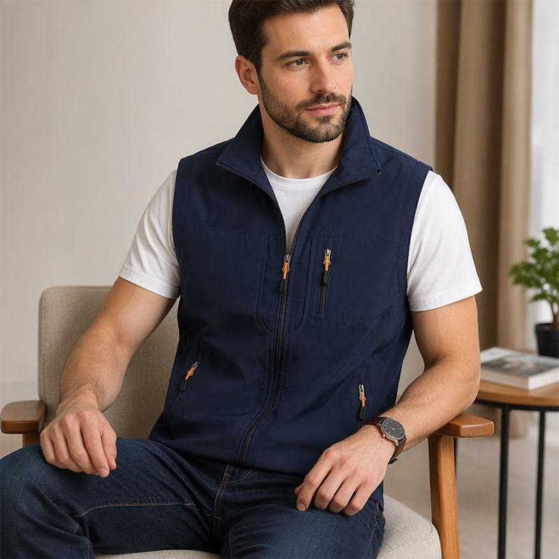 🔥Gratis verzending✈️Heren casual outdoor bodywarmer met opstaande kraag