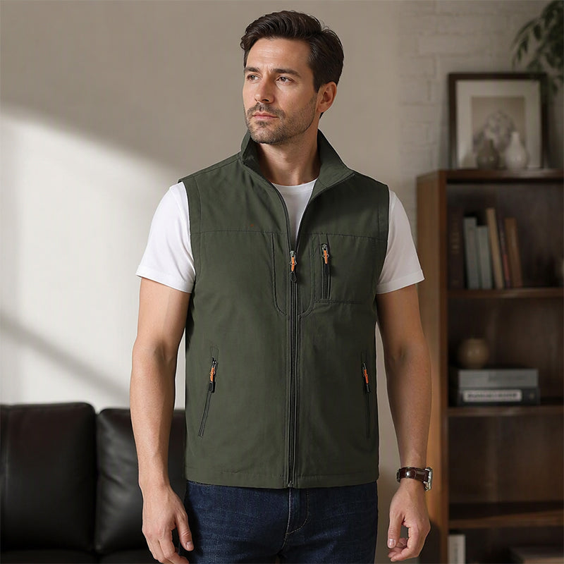 🔥Gratis verzending✈️Heren casual outdoor bodywarmer met opstaande kraag