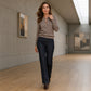 😍Elegant geribd gebreid dames shirt met metalen gesp