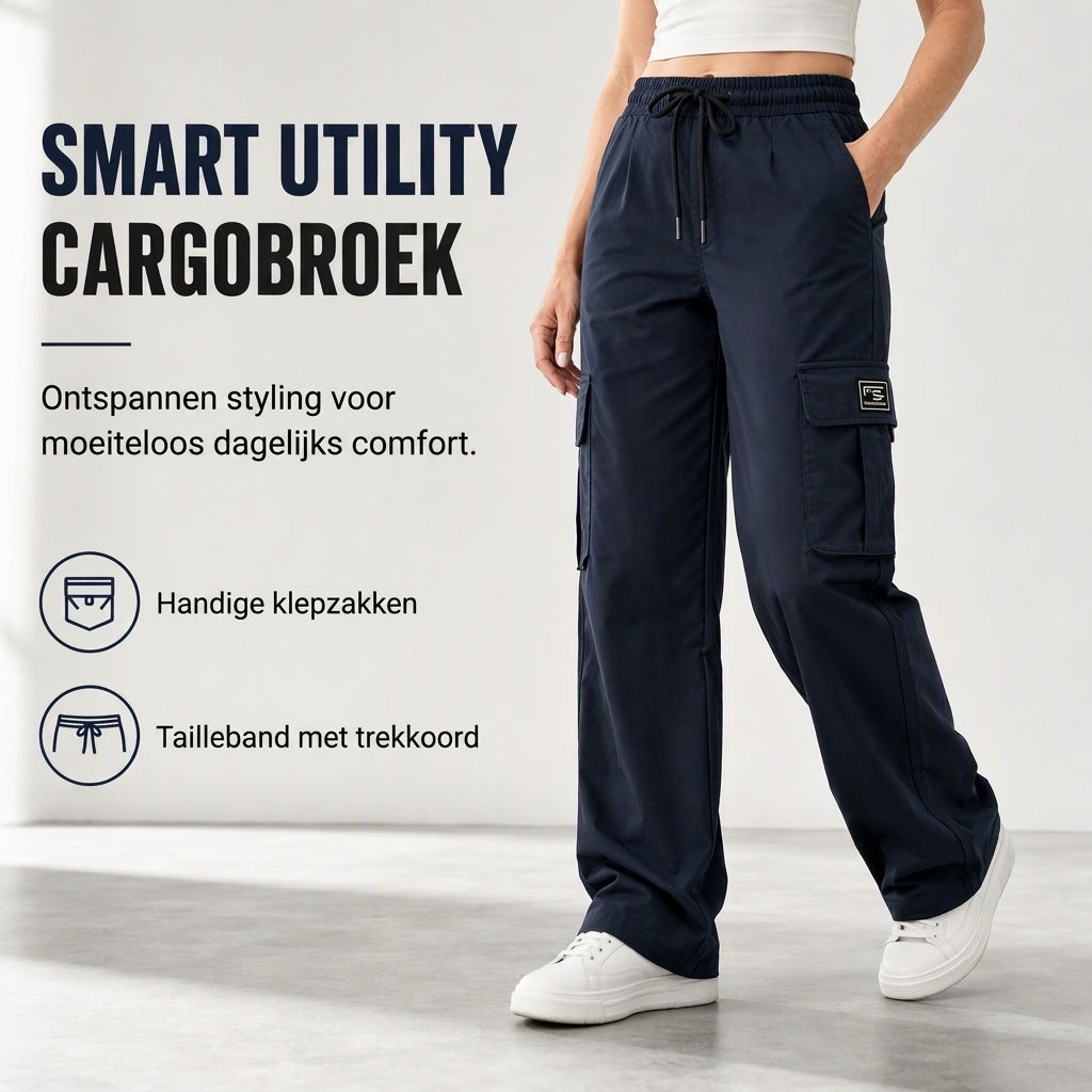 🔥Gratis verzending✈️Dames relaxed fit cargobroek met rechte pijpen, elastische taille met trekkoord en praktische zijzakken
