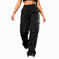 🔥Gratis verzending✈️Dames relaxed fit cargobroek met rechte pijpen, elastische taille met trekkoord en praktische zijzakken