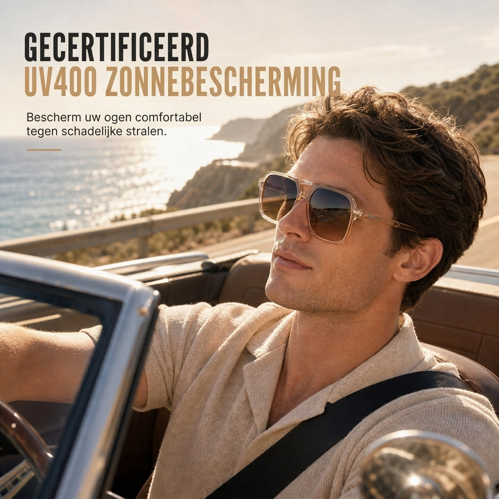 Vintage retro zonnebril met vierkant montuur