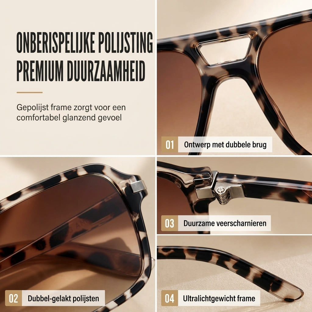 Vintage retro zonnebril met vierkant montuur