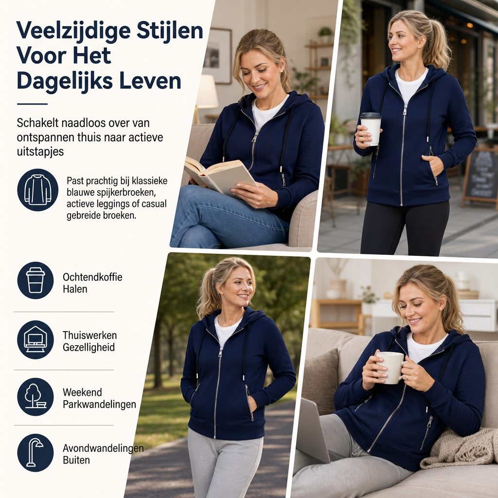 🔥Gratis verzending✈️Premium Dames Hoodie met Volledige Rits – Comfortabel & Praktisch