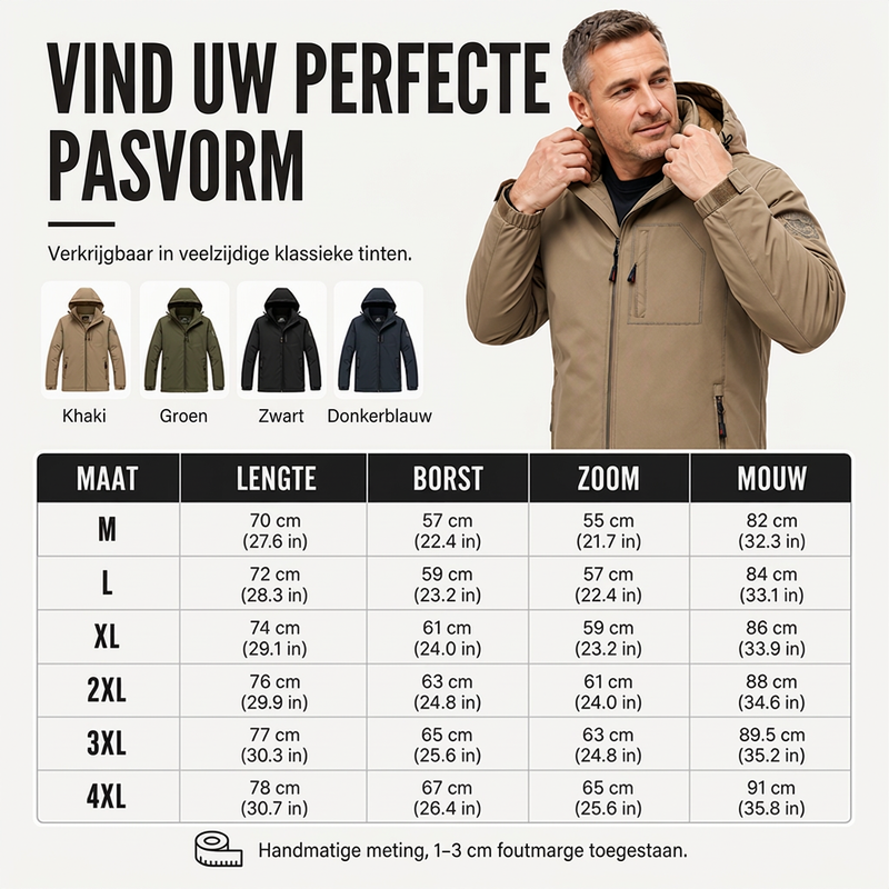 🔥Gratis verzending✈️Warme Waterdichte Heren Winterjas met Capuchon – Bescherming tegen Kou & Regen