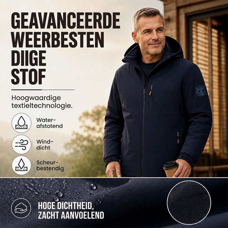 🔥Gratis verzending✈️Warme Waterdichte Heren Winterjas met Capuchon – Bescherming tegen Kou & Regen