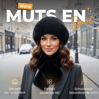 Winter pluche verdikte sjaal en muts warme set